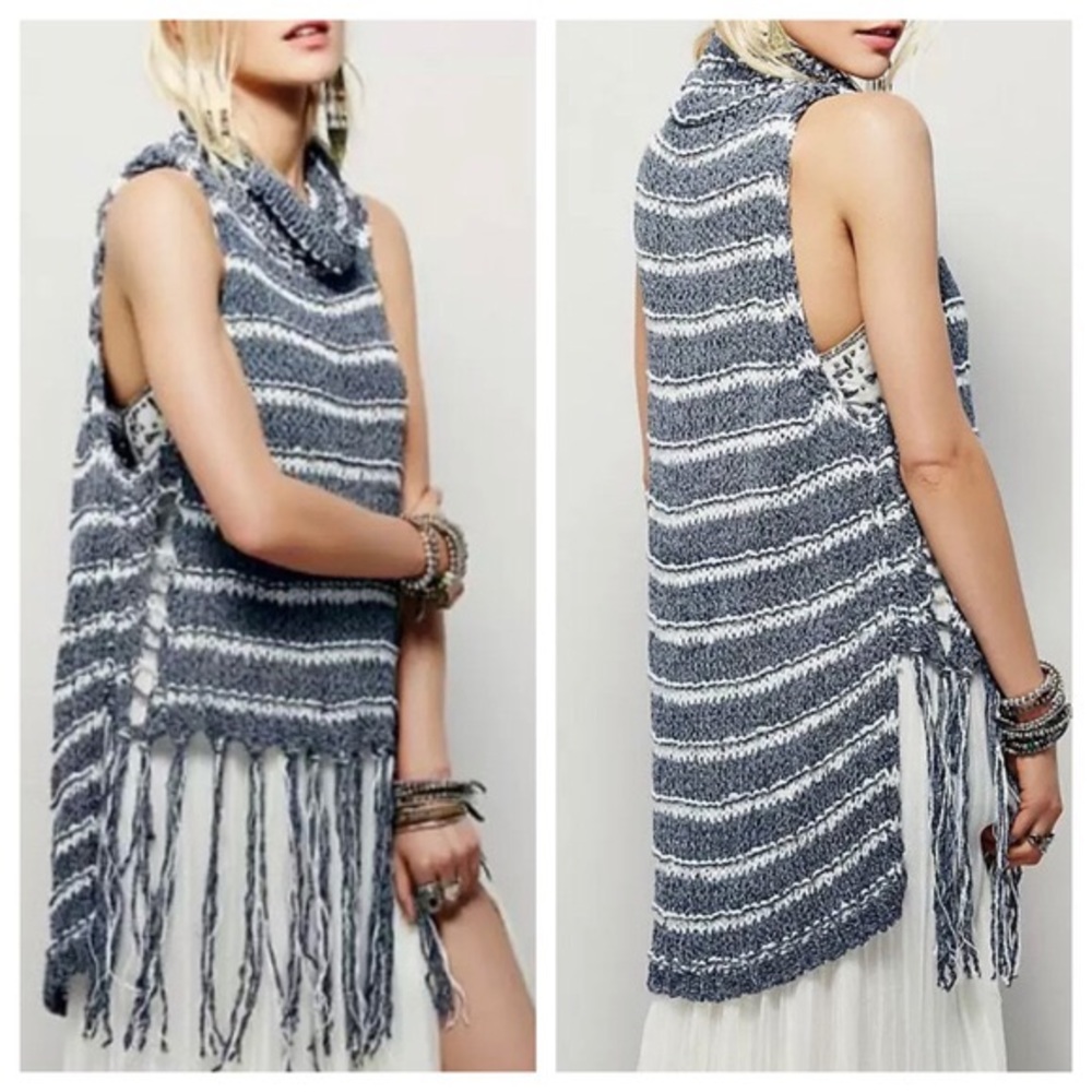 Free People Folksong Fringe Vest NWOT
